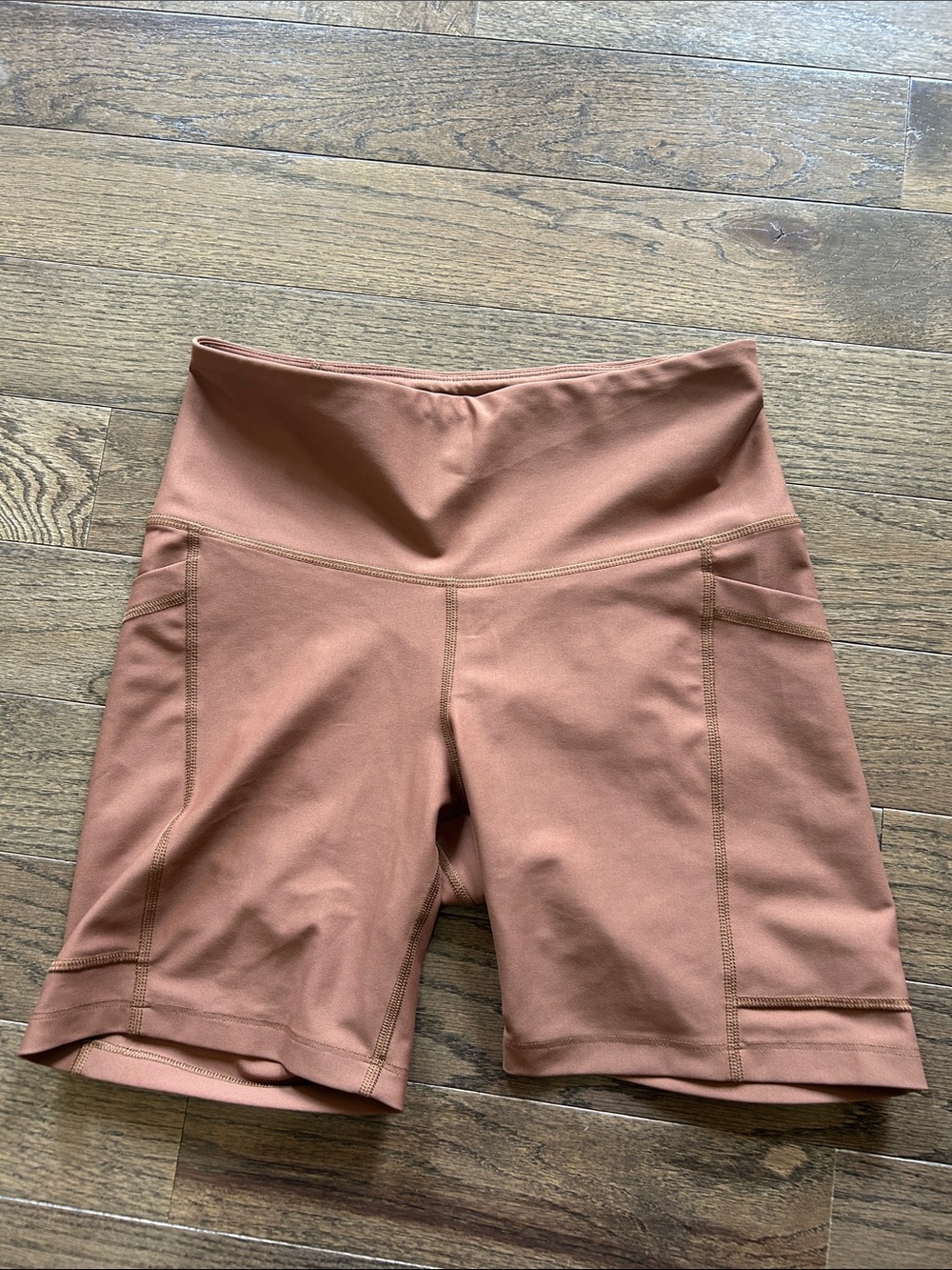 Old Navy High-Waist Tan/Brown Bike Shorts with Side Pockets